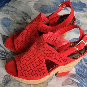 Carlos by Carlos Santana Red Cutout Sandals